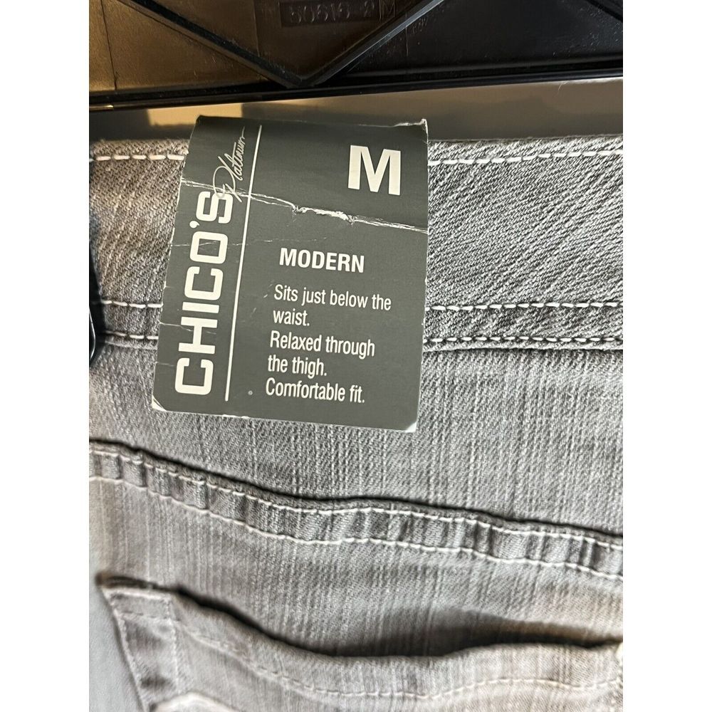 Chicos platinum gray denim womens jeans Quartz MS chicos 0 short NWT - Picture 3 of 12
